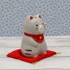 Yakushi Kiln Maneki-neko (Mabatora, Medium) Bring Good Fortune (with Good Luck Sticker)