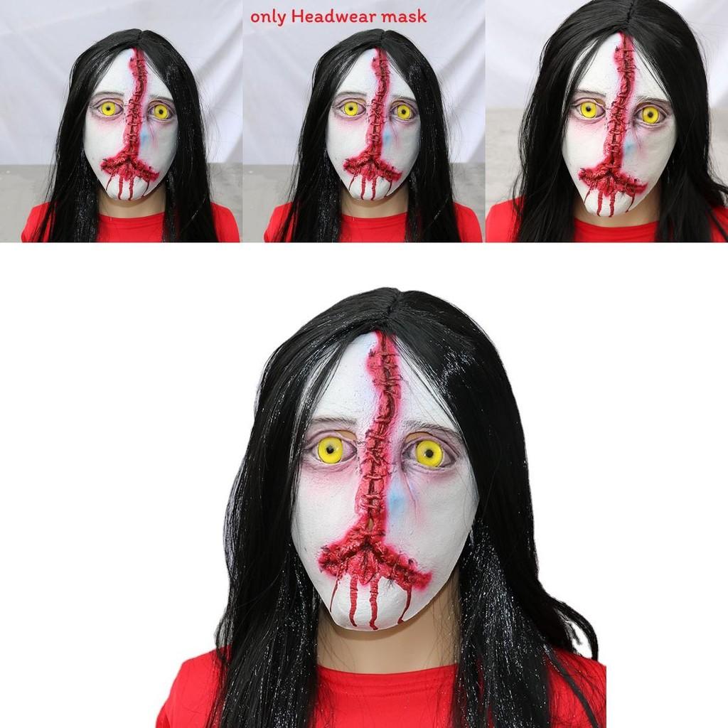 Halloween Horror Props Ghost House Escape Room Npc Latex Mask For Adults