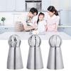 7 Pcs Russian Framed Spherical Torch Mouth Stainless Steel Decorating Large Flower Heads Dessert Decorators