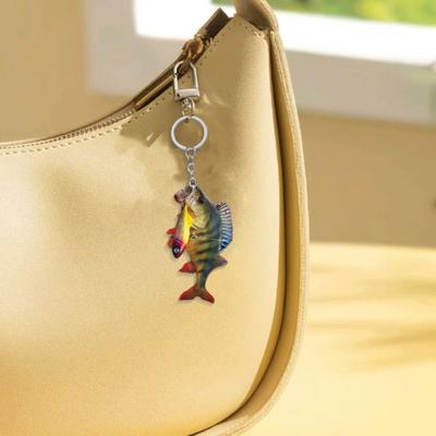 Colorful Fish Car Hanging Ornament Acrylic Keychain Pendant Auto Mirror Charm Car Interior