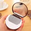 Chocolate Cookies Folding Makeup Mirror Women's Portable Bag Portable Makeup Mirror Creative Mirror Comb Set