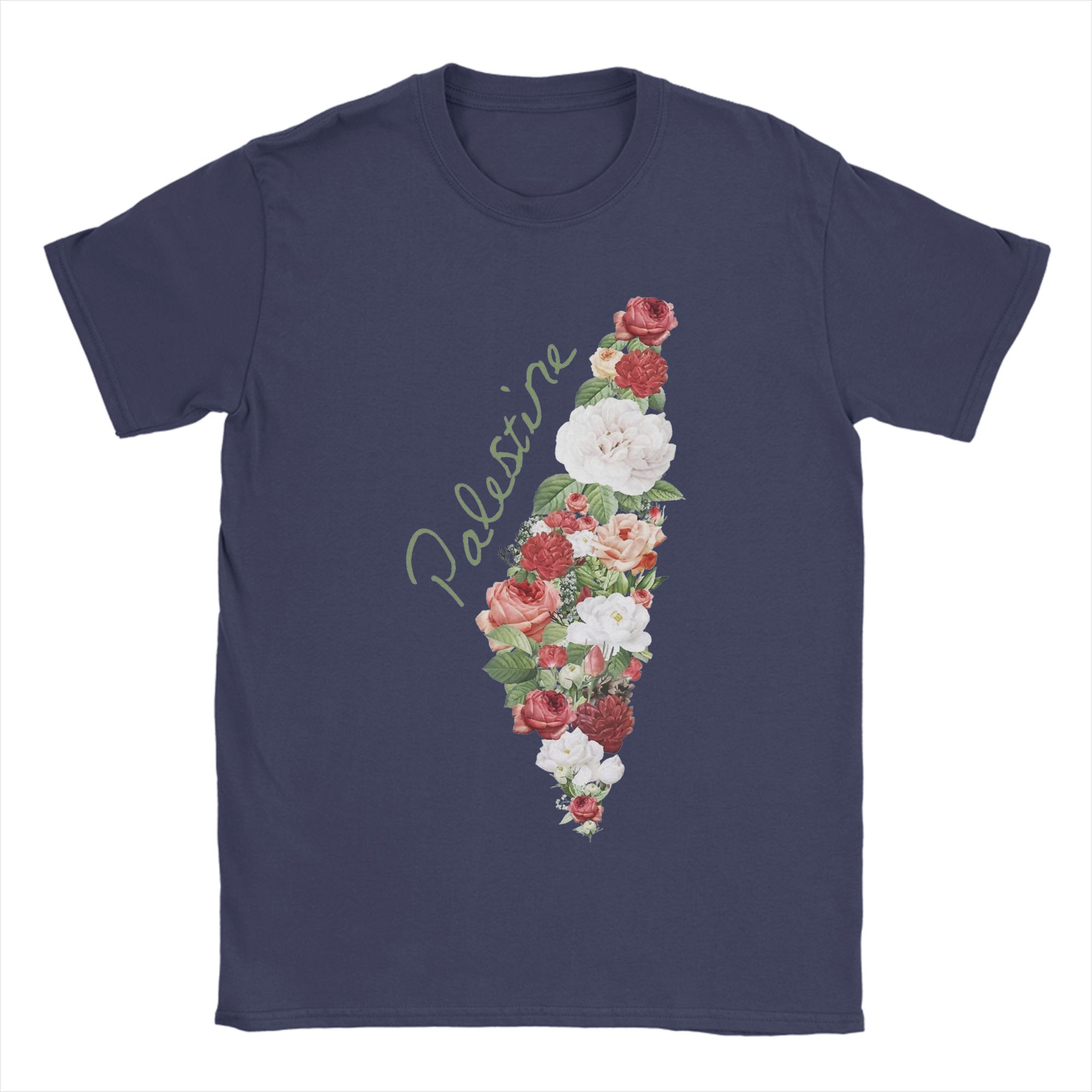 

Unisex Palestinian Palestine Flower T Shirt Cotton Clothes Humor Short Sleeve Crewneck Tees Plus Size TShirt 4XL