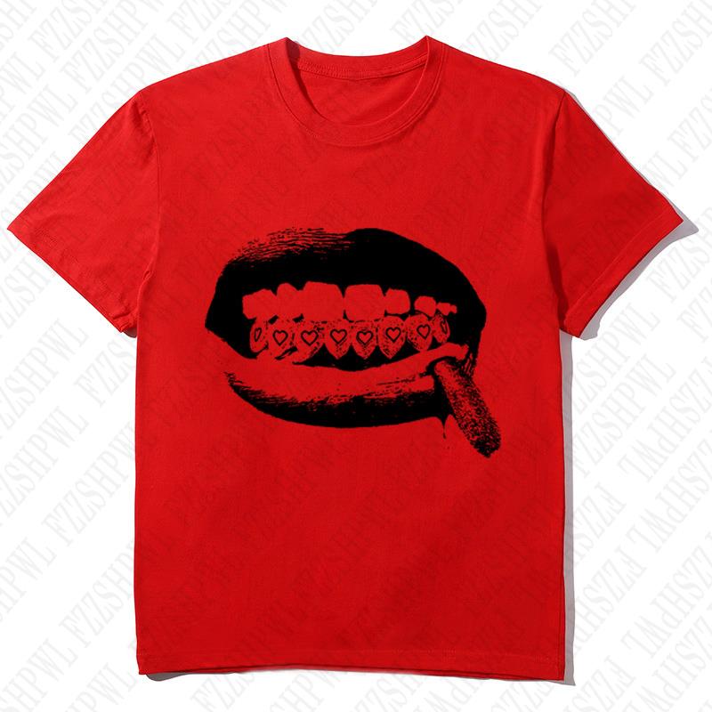 

EMO Hip Hop Y2K Cotton Tshirt Harajuku Graphic Print Streetwear Punk Tee Loose Rock Gothic Short Sleeve Tshirt Casual Top Chic S