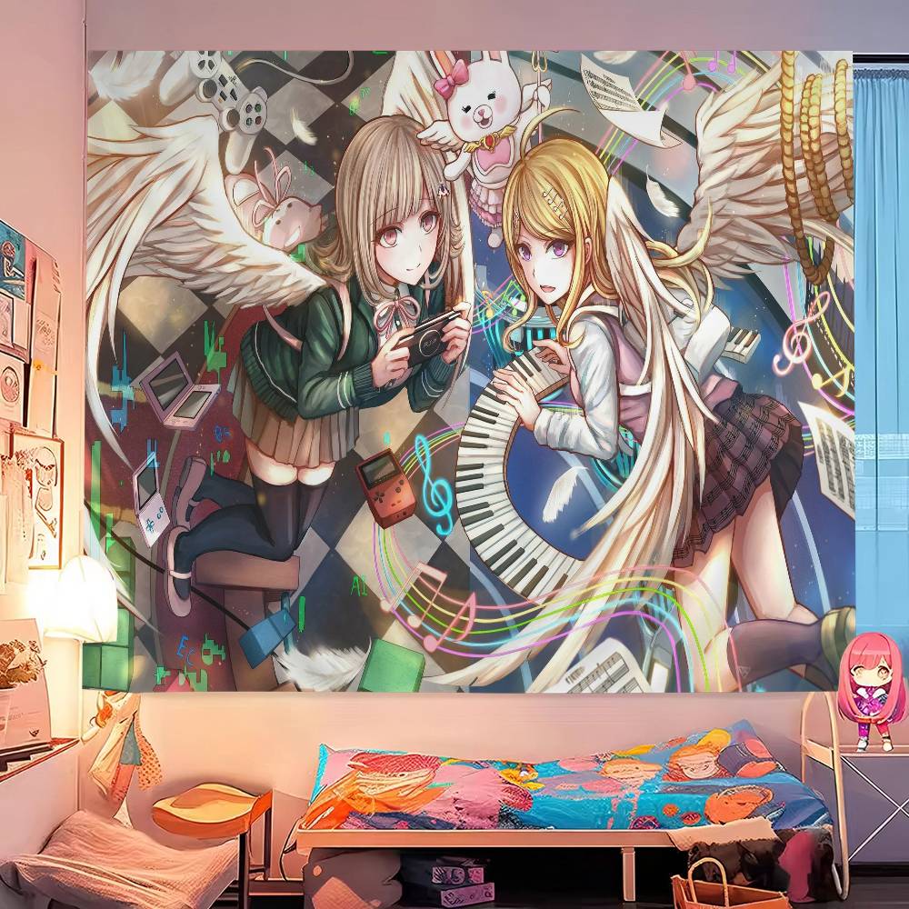 Anime Gra Danganronpa Wisząca Bohemian Tapiseria Bohemian Tapiserie Ścienne Mandala Kawaii Wystrój Pokoju