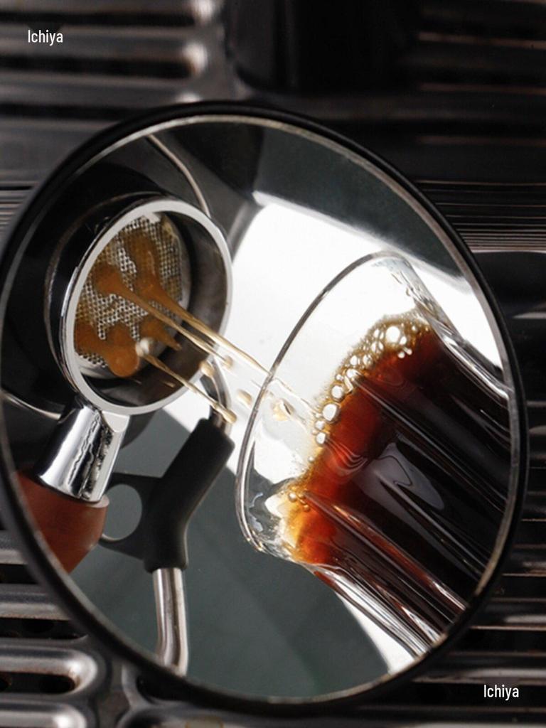 Multidirectional Reflective Sight Glass for Italian Coffee Machines - Bottomless Portafilter with Flow Rate Observation
