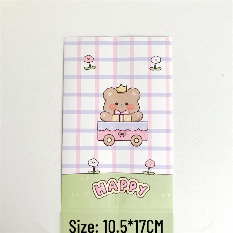 Christmas Bear Themed Laminated Paper Bag for Baking & Jewelry Storage