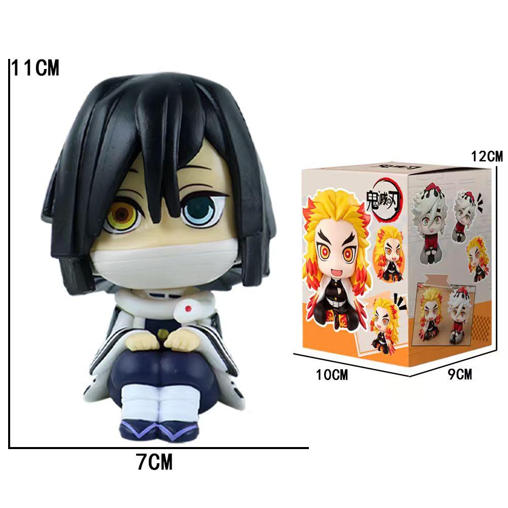 Q-Version Dämonentöter Sitzende Geisterpuppe Tanjiro Nidouzi Inosuke Zenizu Figur Actionfigur Filmmodell Spielzeugpuppe