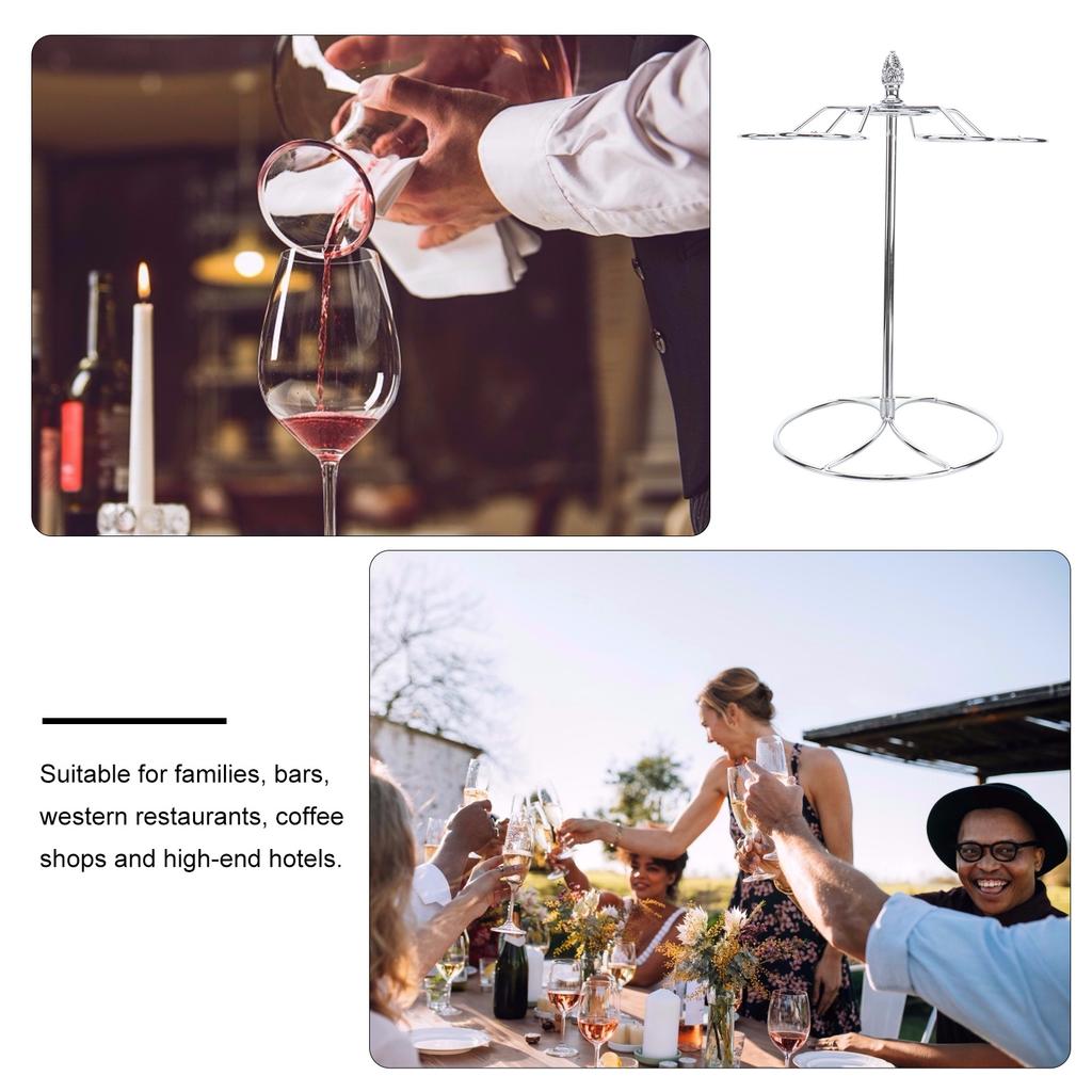 Red Wine Glass Rack Sturdy Retro Style Organizer Goblet Hanging Rack Kitchen Bar Counter Wine Glass Holder Goblet Shelf