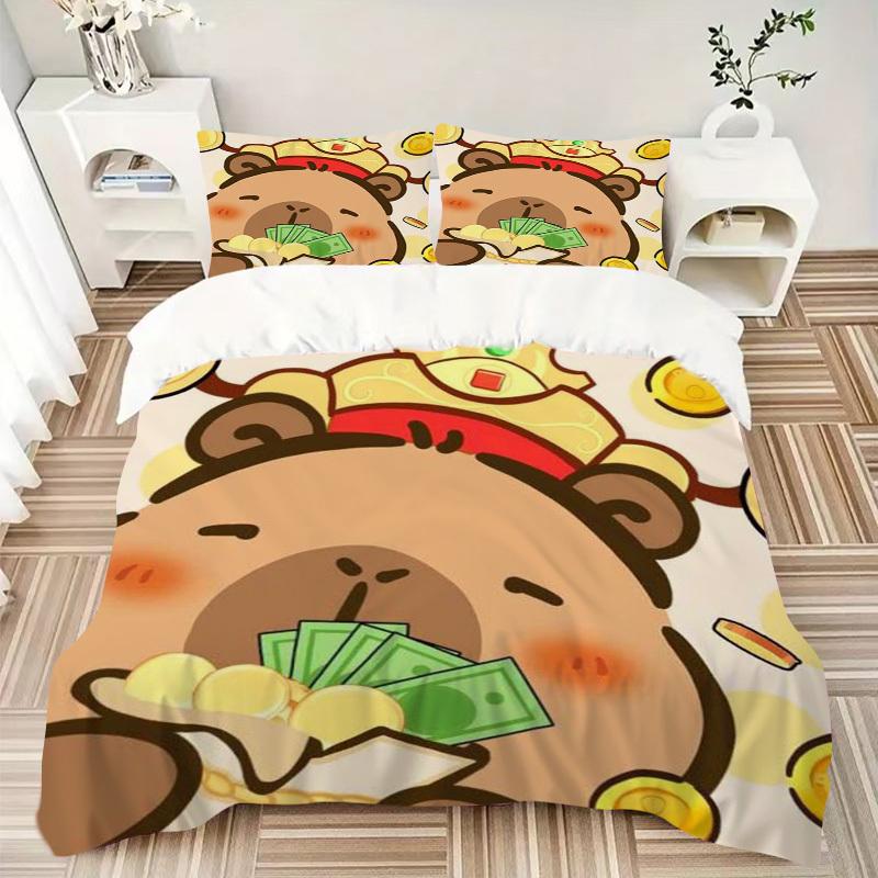 3pcs Anime Cartoon Design Bedding Set - Includes One Quilt Cover and Two Pillowcases (No Core) - Perfect for Bedroom and Guest Room Decorati