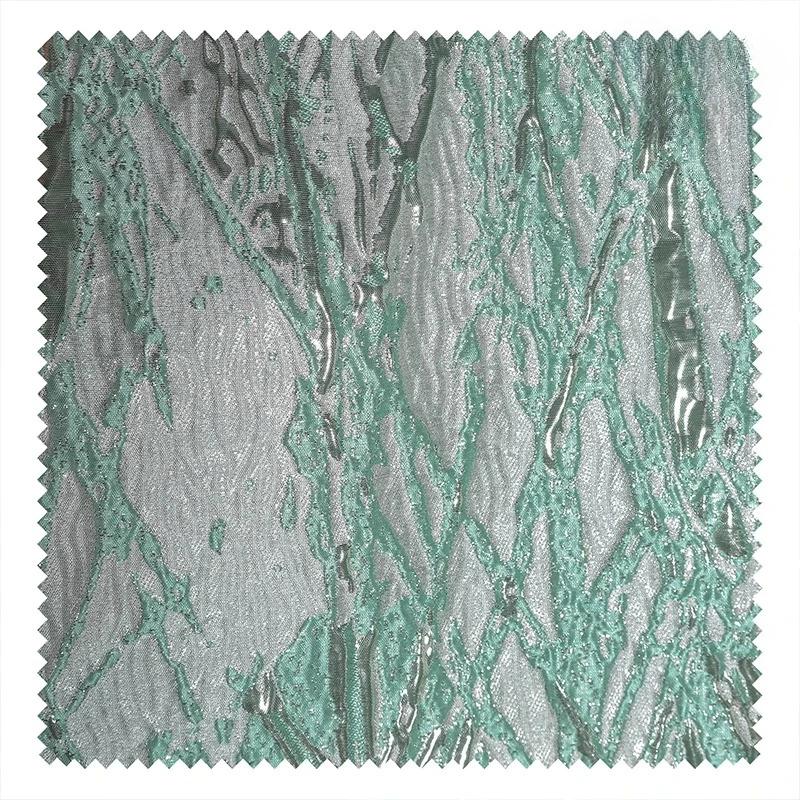 

50/100x142cm Concave Convex Texture Green-Gold Plated Jacquard Embossed Fabric Skirt Cheongsam Dress Hanfu Retro Designer Fabric 50X142cm