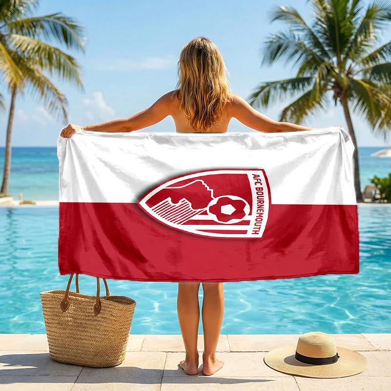 Bournemouth Football Beach Towel Soft Microfiber Summer Towel Quick Dry Absorbent Towel for Beach Swimming Pool Travel