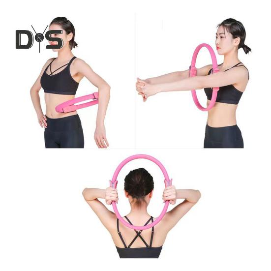 Inel Pilates pentru Femei cu Mânere Anti-alunecare pentru Tonifierea Picioarelor, Exerciții pentru Partea Interioară a Coapselor și Planșeul Pelvin, Cerc Yoga, Echipament Fitness pentru Gimnastică Acasă