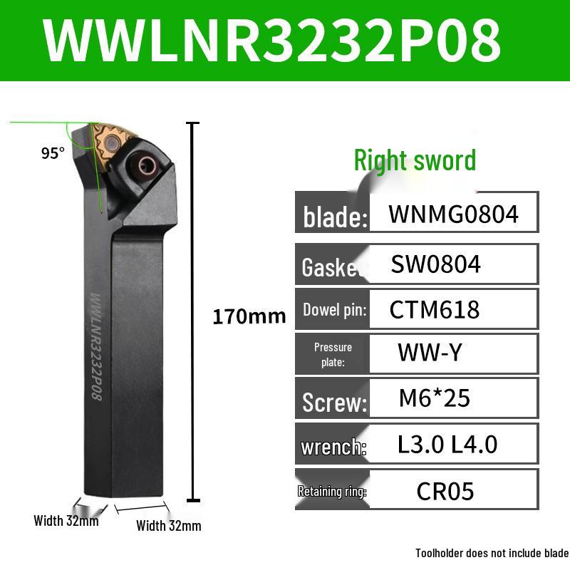 CNC Tool Holder: Peach-Shaped Face Turning Tool MWLNR/MTJNR20