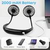 Travel Portable Neck Fan Usb Personal Mini Lazy Person Fan 360 Degree Rotation Cooling Wearable Fan with Electric Power Source