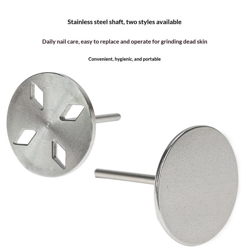 50Pcs Replaceable Self-Adhesive Nail Art Sanding Polish Paper Discs With Metal Nail Bearing For Manicure And Pedicure Repair