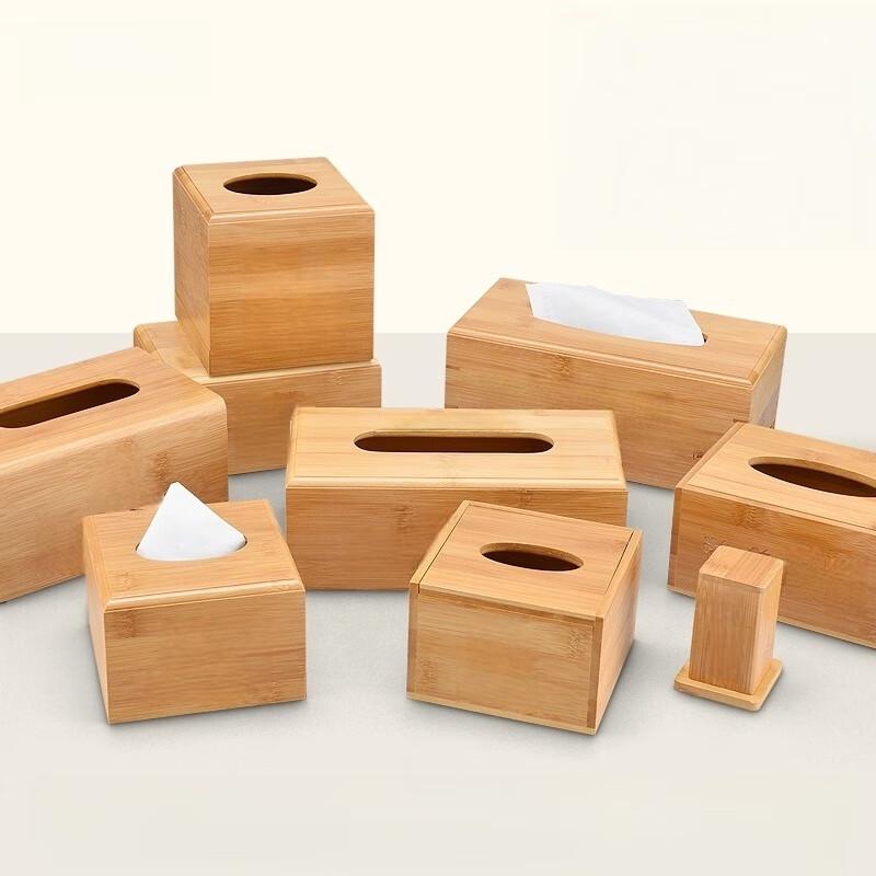 Bamboo Wood Flip-Top Tissue Box