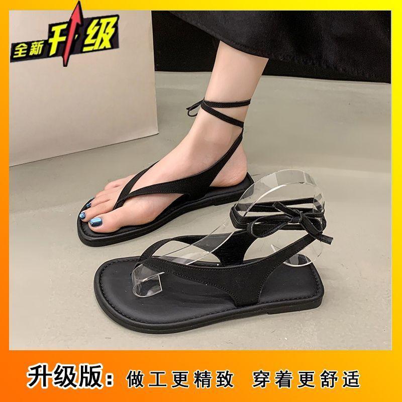 

French toe sandals women s 2025 summer new niche leisure vacation wind beach sandals women s flat sandals 35