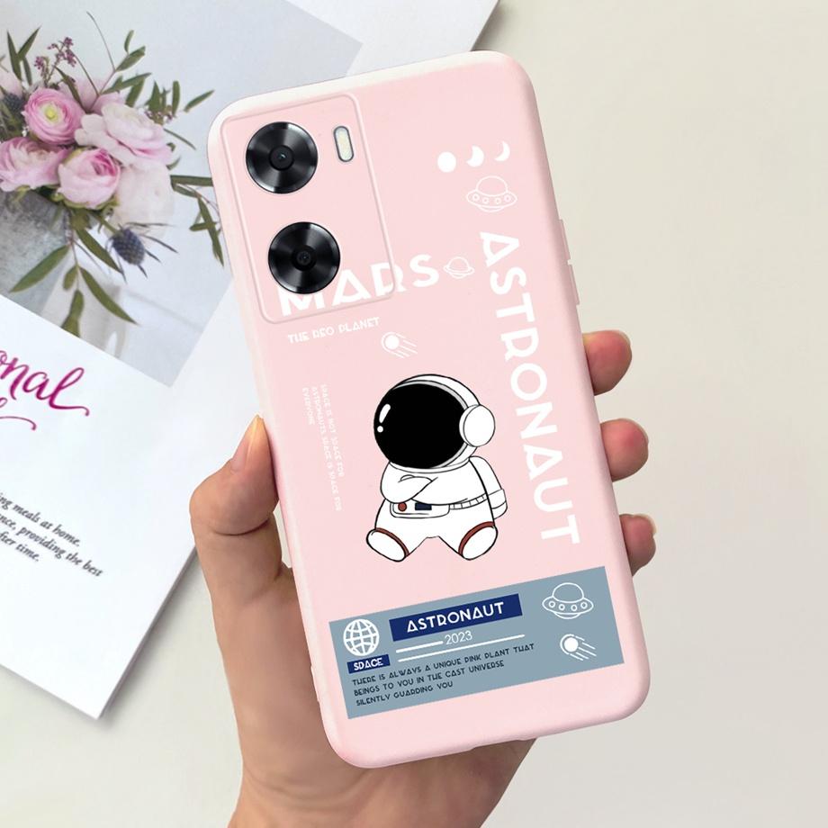 Für OPPO A57 4G CPH2387 Hülle Für OPPO A77 4G A77s A57s A57e Handyhülle Weiches Flüssigsilikon TPU Hülle Für OppoA57 Astronauten Tasche