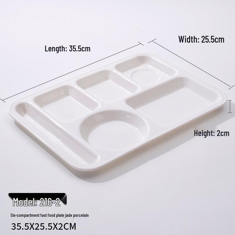 Melamine 6-Compartment Fast Food Tray