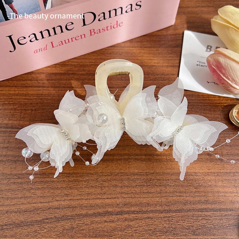 Large French Temperament Butterfly Claw Clip for Women and Girls