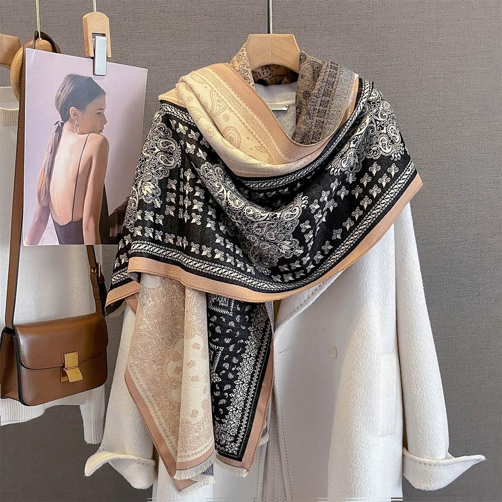 Winter Cashmere Scarf Women Luxury Paisley Print Female Shawl Wrap Elegant Poncho Lady Thick Warm Blanket Gift Echarpe Pashmina