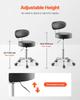 Shop Stool Adjustable Garage Seat 300 Lbs Load with Backrest & Wheels