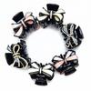 Mno Acrylic Daily Lovely Ivory Black Pink Basic Ribbon Pinwheel Mini Hair Clip (Mini)
