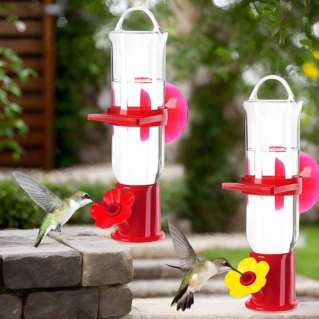 Hummingbird Feeder Window Leak Proof Suction Cup Waterer 2 Pack Flower Ports Design Hummingbird Feeders For Outdoors For House