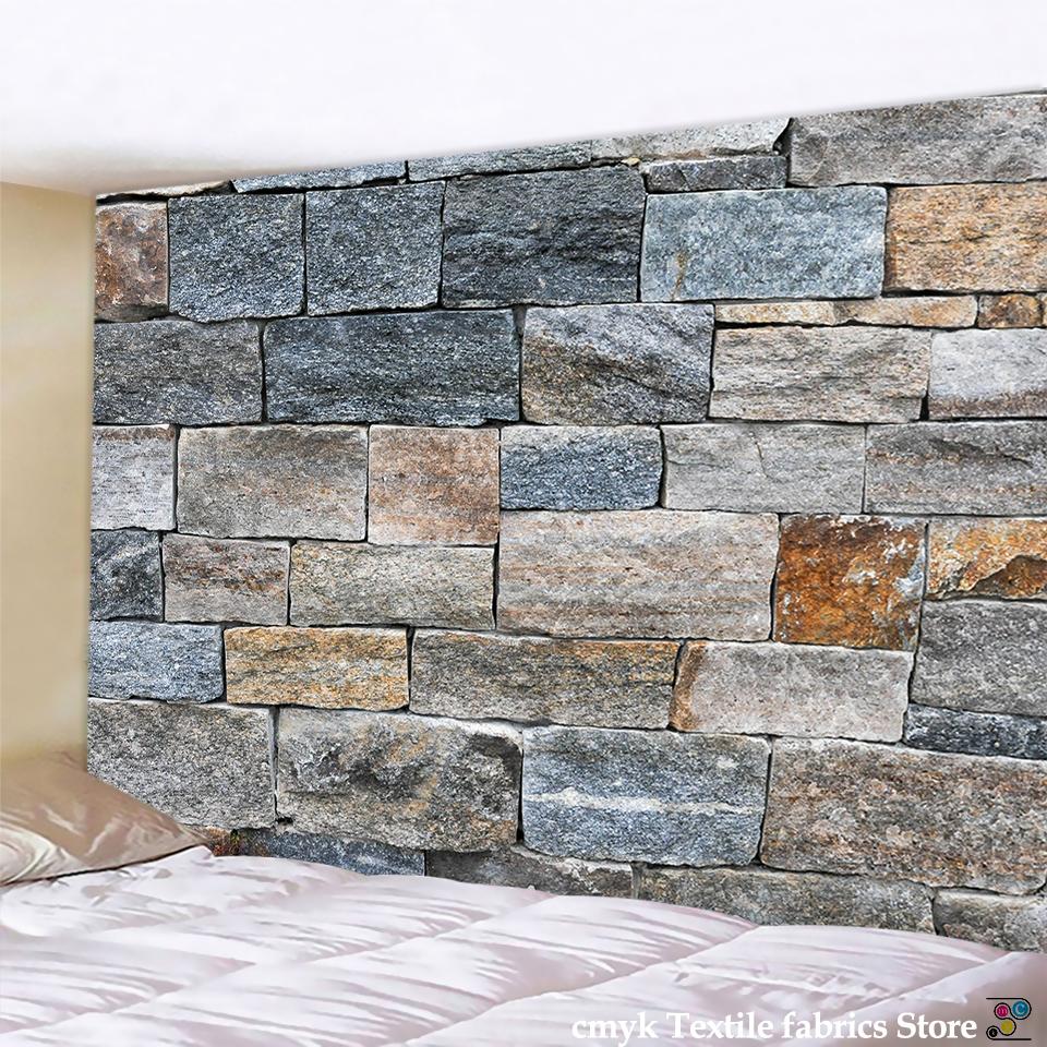 Vintage 3D Stone Bricks Printed Tapestry Wall Hanging Large Size Wall Tapestry Cheap Hippie Boho Wall Tapestries Mandala Fabric