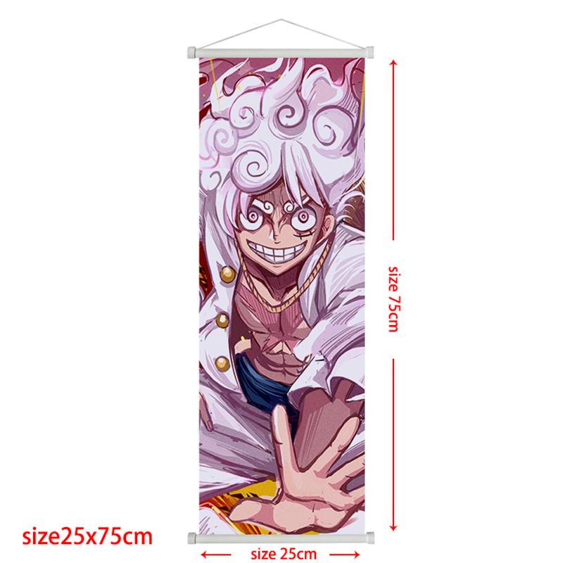 Anime One Piece Scroll Canvas Painting Zoro Sanji Luffy Home Decor Wall Hanging Ace Nami Hancock Poster Wall Art Room Decor