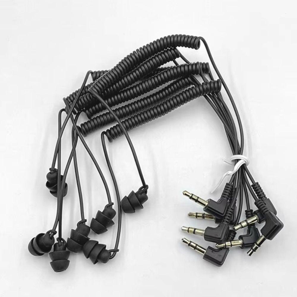 In Ear Single Side Earphone Heavy Bass Single Headphones 3.5mm Spring Earphones  Tablet PC
