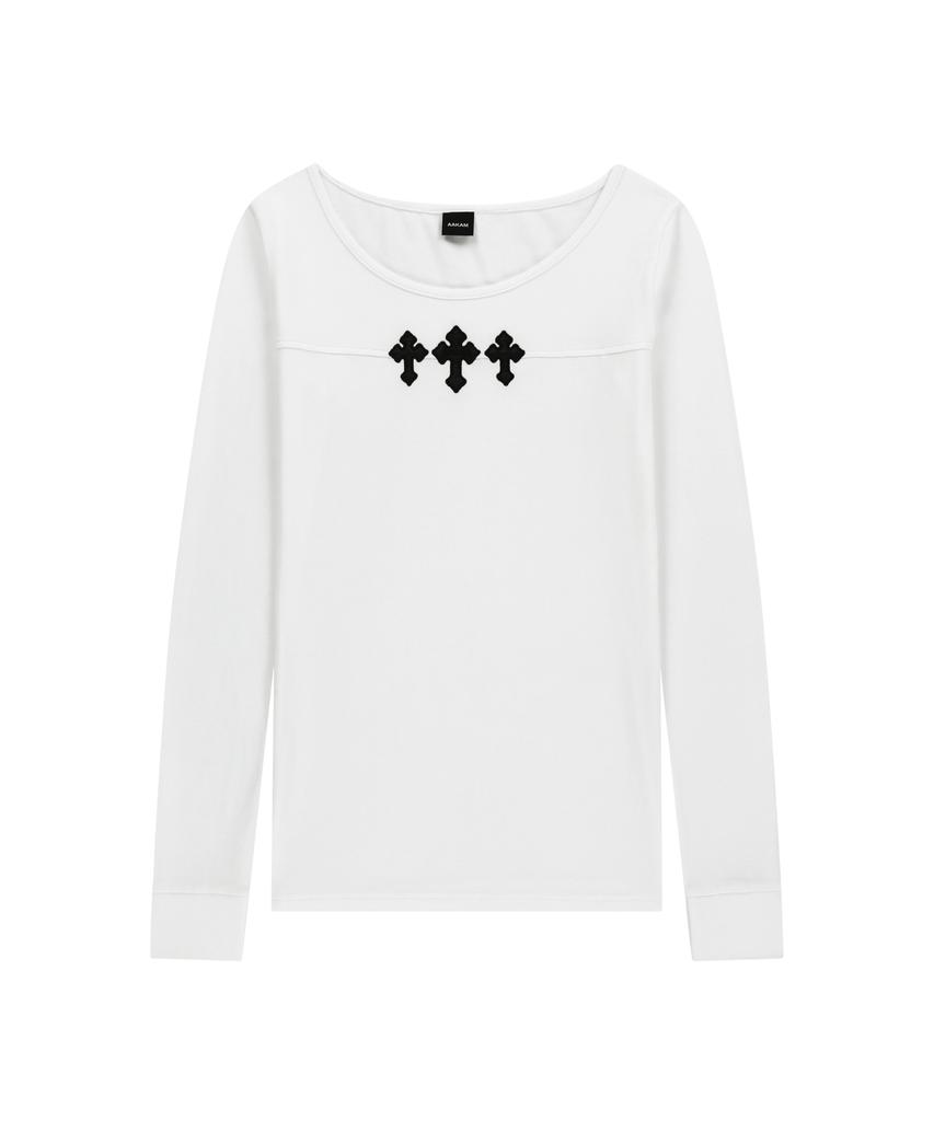 AAKAM Triple Akm Cros2 Long Sleeve (White)