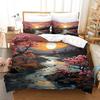 Sunset Landscape Duvet Cover 140x200cm With 1 Pillowcase Anime Scenery Quilt Cover 3D Design Printed Bedding