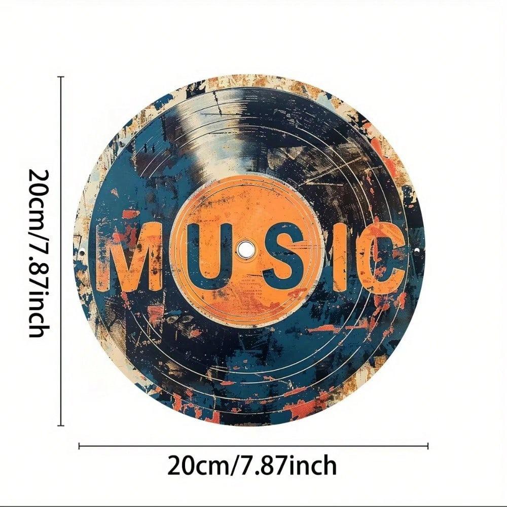 Vintage Record Metal Wall Art Retro Music Tin Sign Home Decor