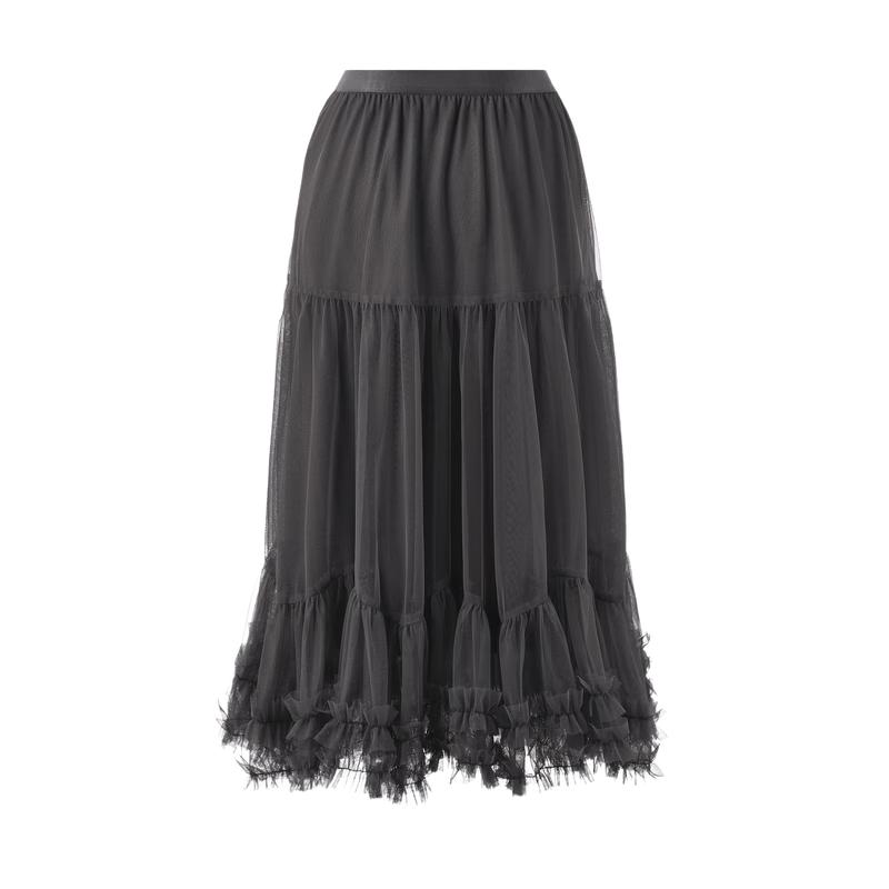 Qiusui Yiren Romantic Mesh Midi Skirt S