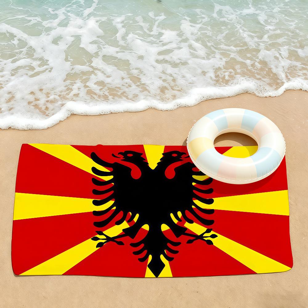 Nazione A-Bandiera dell'Albania Asciugamano Asciugatura Asciugamano da Bagno Applicabile a Nuoto Leggero Campeggio Yoga Spiaggia Fuori
