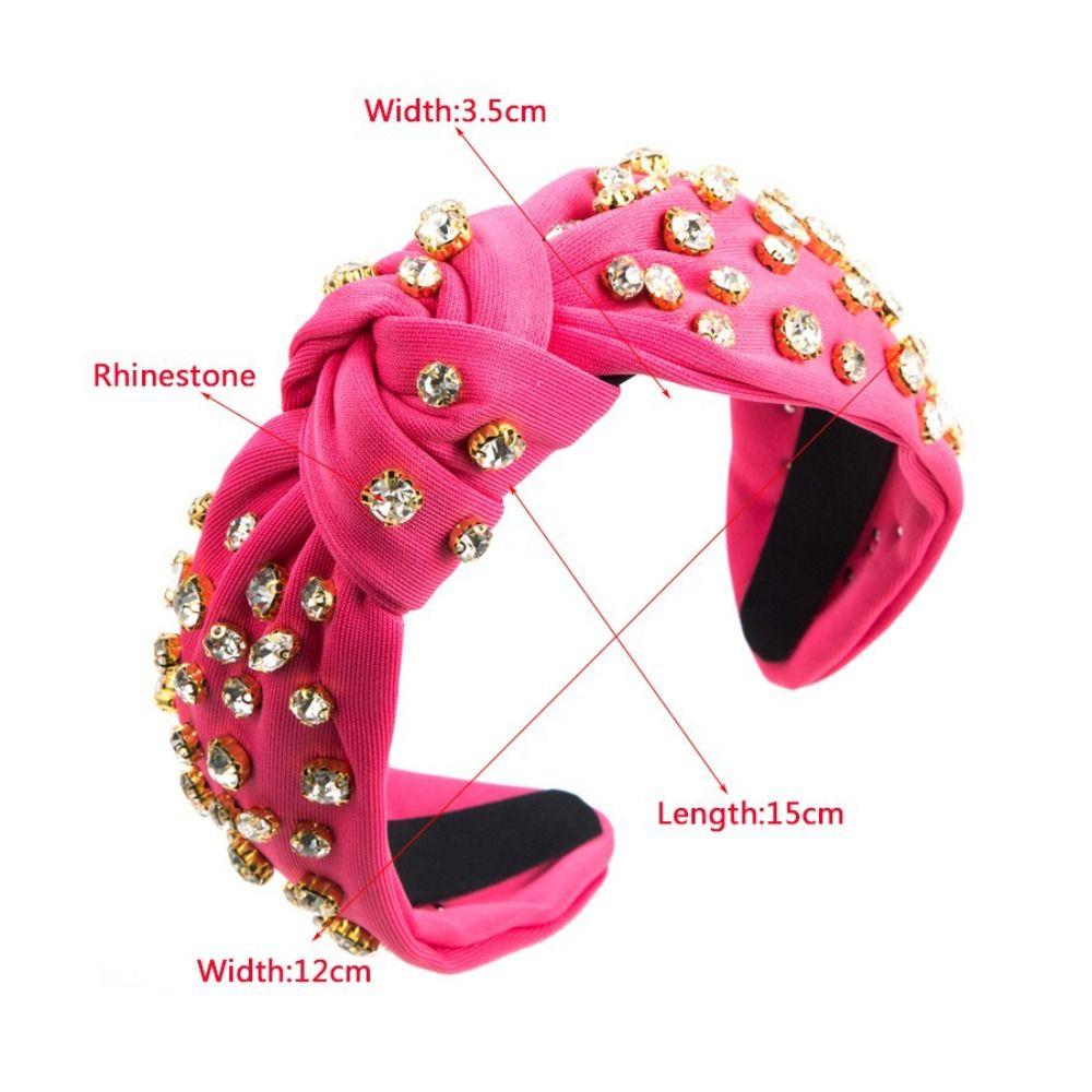 Full Diamond Knotted Headband Exaggerated Design Rhinestone Headband Women's Hair Accessories