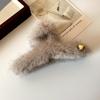 Extra Large Faux Mink Plush Hair Clip: Elegant Autumn/Winter Versatile Shark Claw for Hair