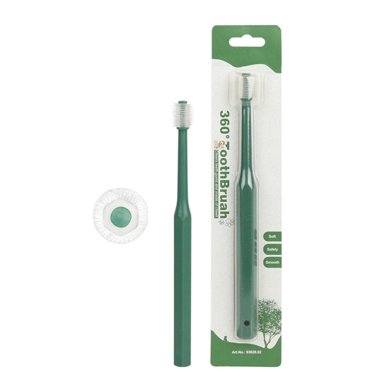 

Зубная щетка с поворотом на 360 градусов для собак и кошек, зубная щетка для обучения домашних животных, мягкая щетина, уход за зубами, средства по уходу за домашними животными A зелёный