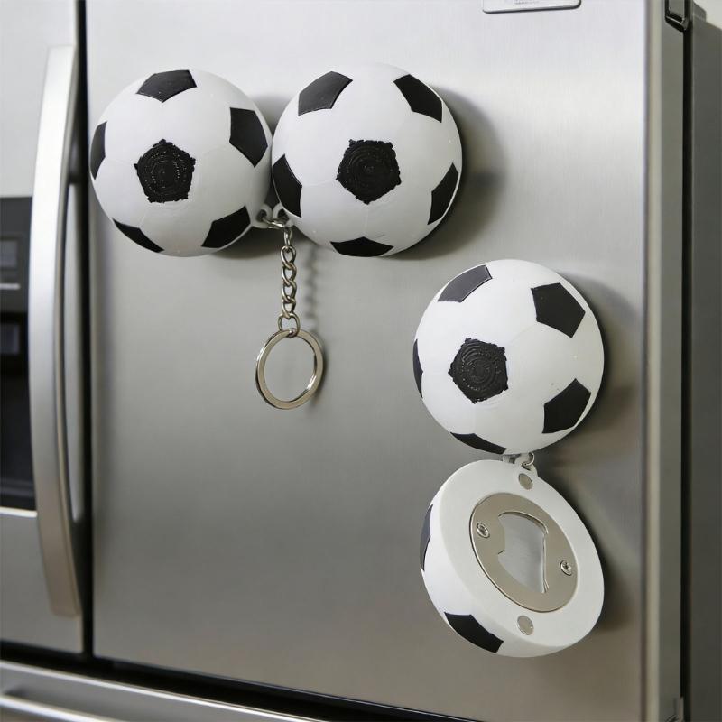 Unique Ball Shape Bottle Opener Magnetic Fridge Decors Drink Opener Tool Perfect Gift For Football Enthusiasts