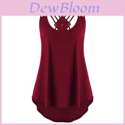 Premium Quality Ladies' Bandages Sleeveless Vest Top High Low Tank For Effortless Style