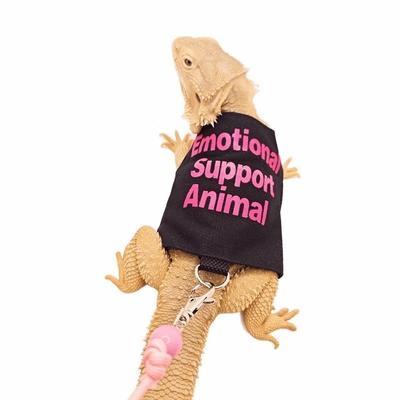 Soft Emotional Support Animal Harness Adjustable Breathable Bearded Dragon Harness Escape-Proof Squirrels Lizard Leash Harness
