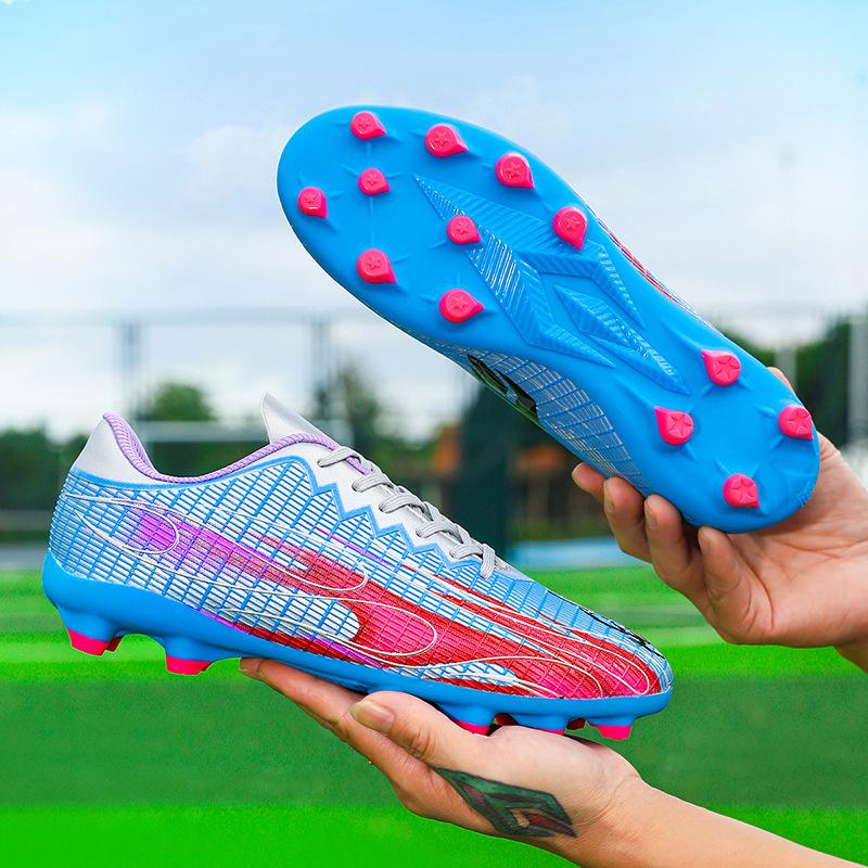 Football shoes long broken nails Jiameng leather high quality adolescent students men's and women's outdoor professional training shoes