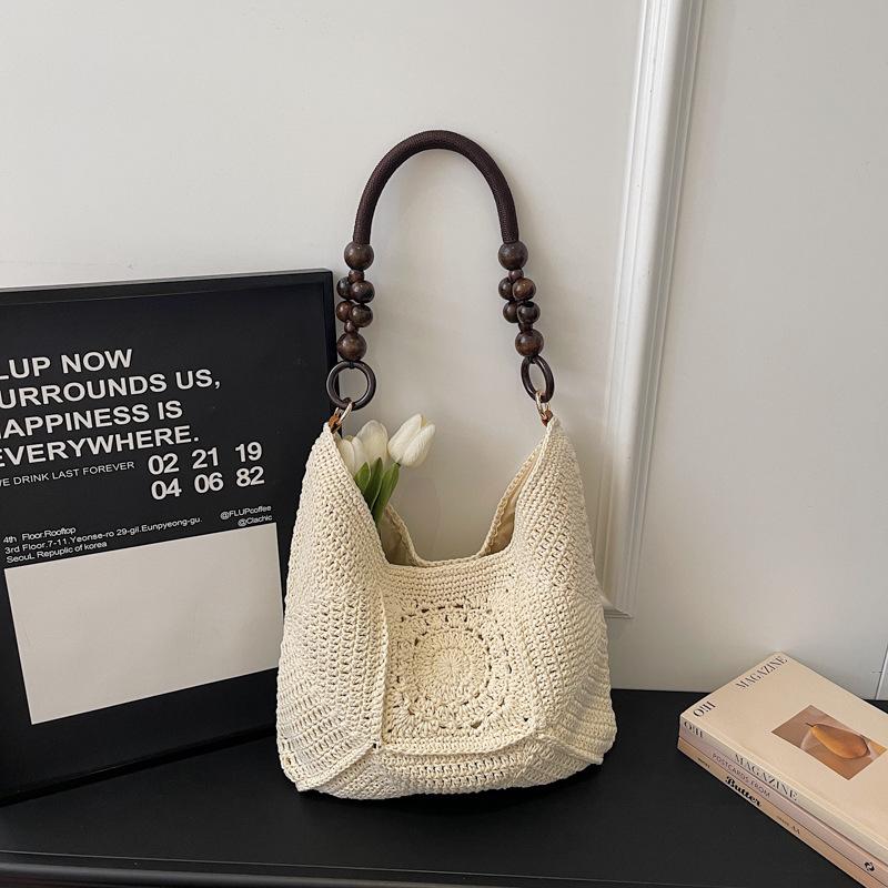 Handmade Crochet Underarm Tote Bag - Casual Lazy Style Shoulder Bag