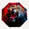 1pc Leopard Print Automatic Open/Close Exquisite Umbrella Sturdy Iron Frame, Compact Travel Umbrella, Intricate Design Umbrella a0829049