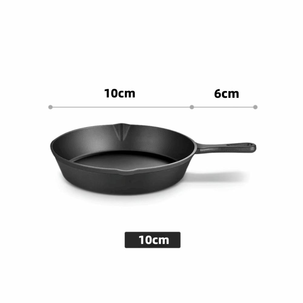10/14/16/20/26cm Cast Iron Skillet Pre-Seasoned Breakfast Pan Black Mini Omelette Pan  Cooking Eggs