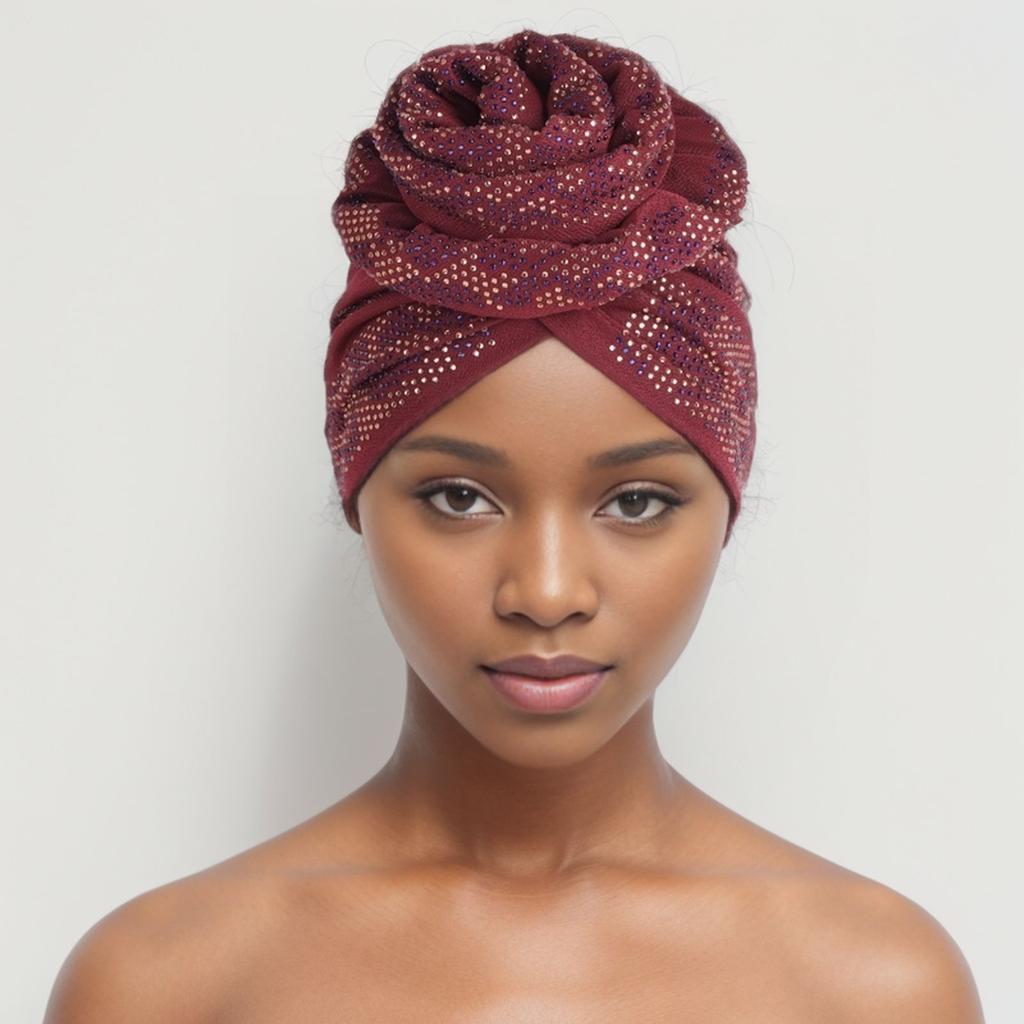 Full Diamonds Donut Turban Caps for Women