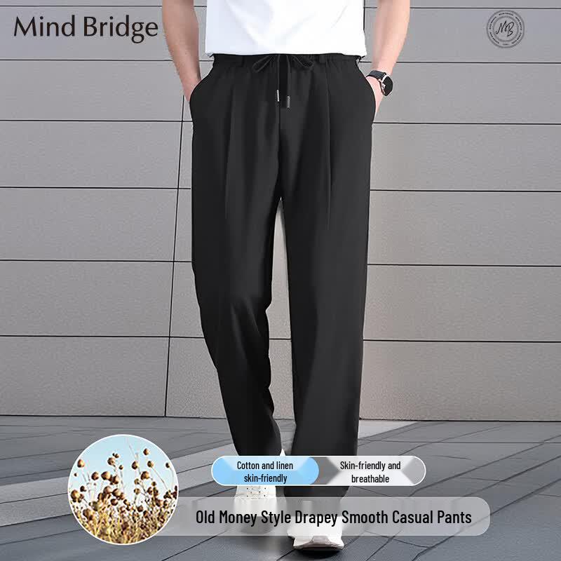 Mind Bridge Men s Lyocell Linen Blend Casual Drawstring Pants 2XL