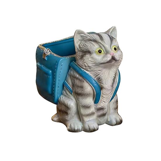 

Cat Backpack Pen Holder Desktop Cup for Pencil Organizer Home Office School Desk Accessories Gifts