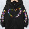 Cat Paw Print Heart-shaped Fashionable Casual Jacket Sports Jacket, Smooth and Comfortable Skin Friendly Spring and Autumn Style